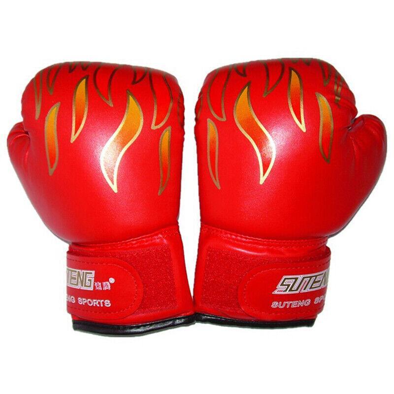 Boxing Sparring Training Gloves MMA Kickboxing Punching Gloves for Practice Sessions - Red [Flame Pattern]