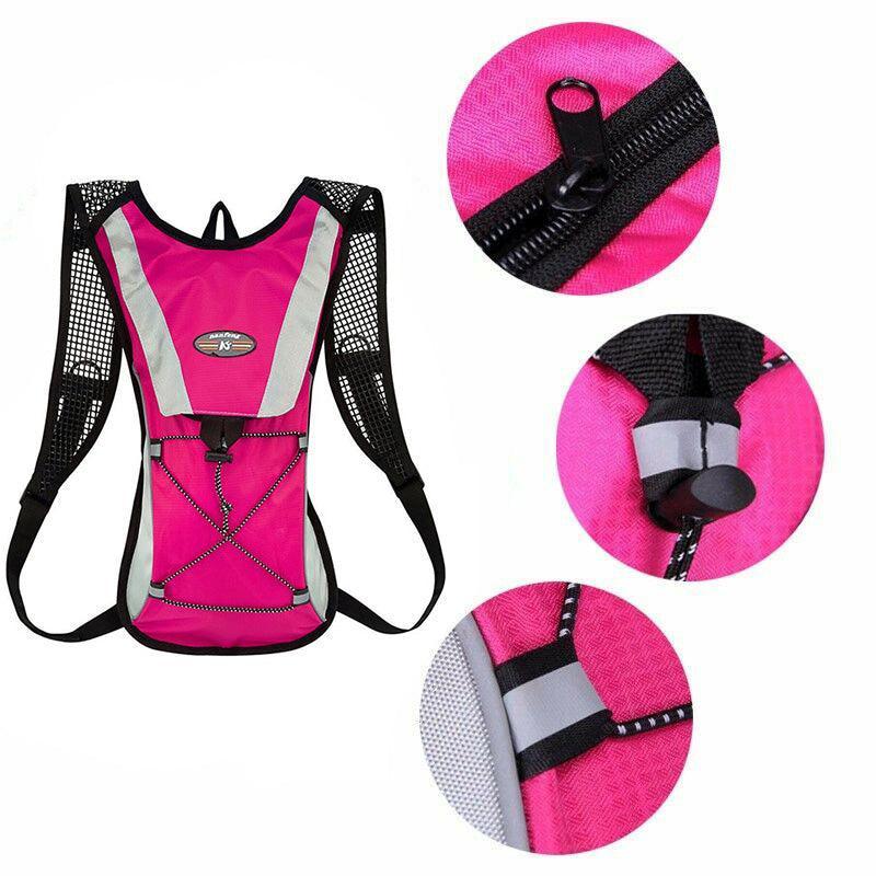 Hiking Camping Cycling Running Hydration Pack Backpack Bag + 2L Water Bladder Au - Pink