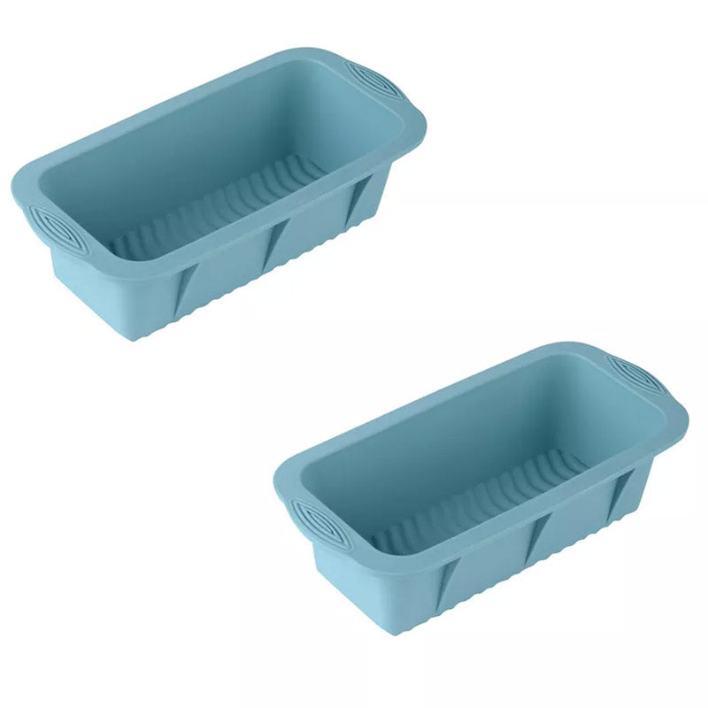 2pcs Large Capacity Ice Cube Tray Mold Rectangle Silicone Ice Grid Maker Kitchen - Grey