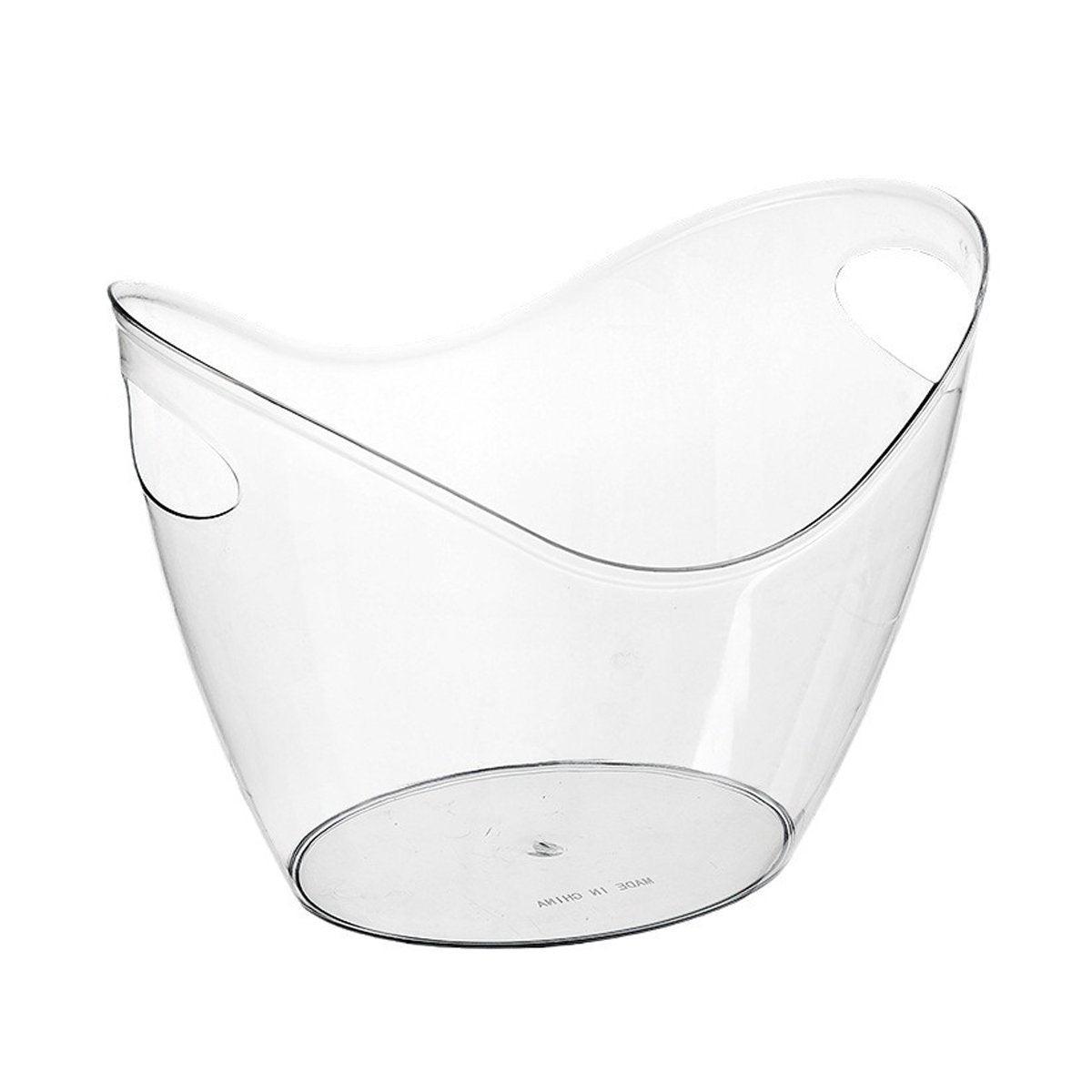 2PCS Transparent 3.5L Ice Bucket Large Capacity Wine Beer Cooler Picnic Basket