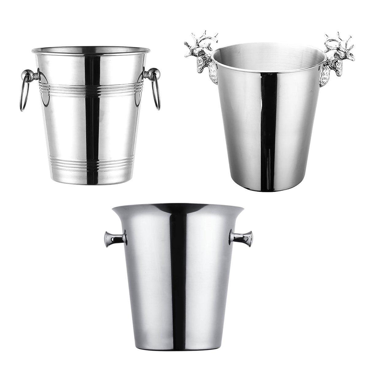 5L Stainless Steel Ice Bucket Champagne Wine Bucket Hotel Bar Ice Container - Moose