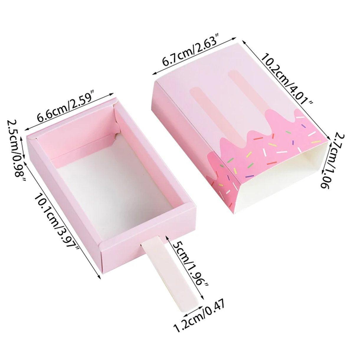 50PCS Creative Ice Cream Candy Gift Boxes Fruit Shaped Party Favor Packaging Box - Blue
