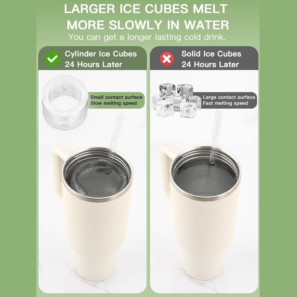 Silicone Ice Cube Tray for 20oz 30oz 40oz Tumbler Easy Release Reusable Mold - Coffee