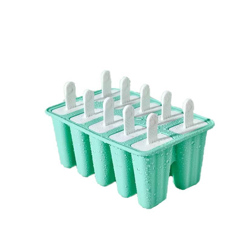 Silicone Ice Cream Mould Block Frozen Molds Icy Pole Jelly Popsicle - Blue-6Grid