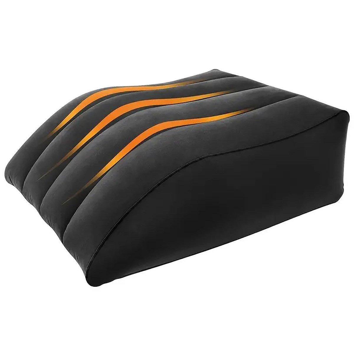 Inflatable PVC Leg Pillow Wedge Triangle Foot Cushion Flocking - Grey