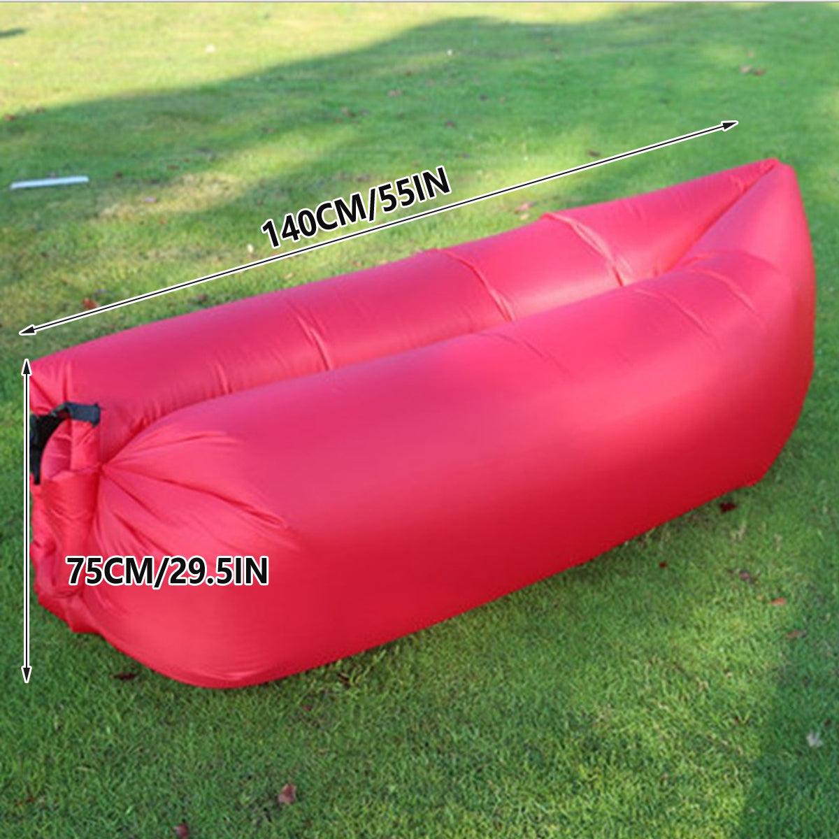 Fast Inflatable Lazy Lounge Air Sofa Bed Camping Beach Hangout Sleeping Bag - Green