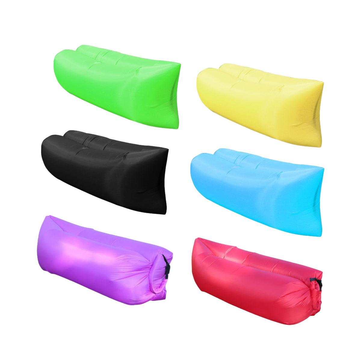 Fast Inflatable Lazy Lounge Air Sofa Bed Camping Beach Hangout Sleeping Bag - Yellow