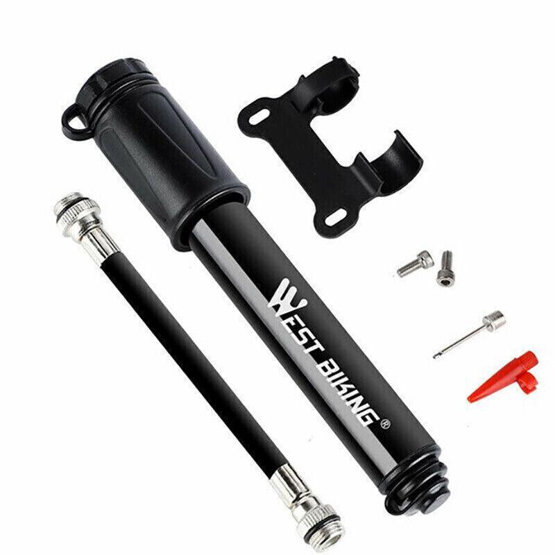 Aluminium Mini Bicycle Air Pump Bike Hand Ball Inflator Portable Cycling Tyre