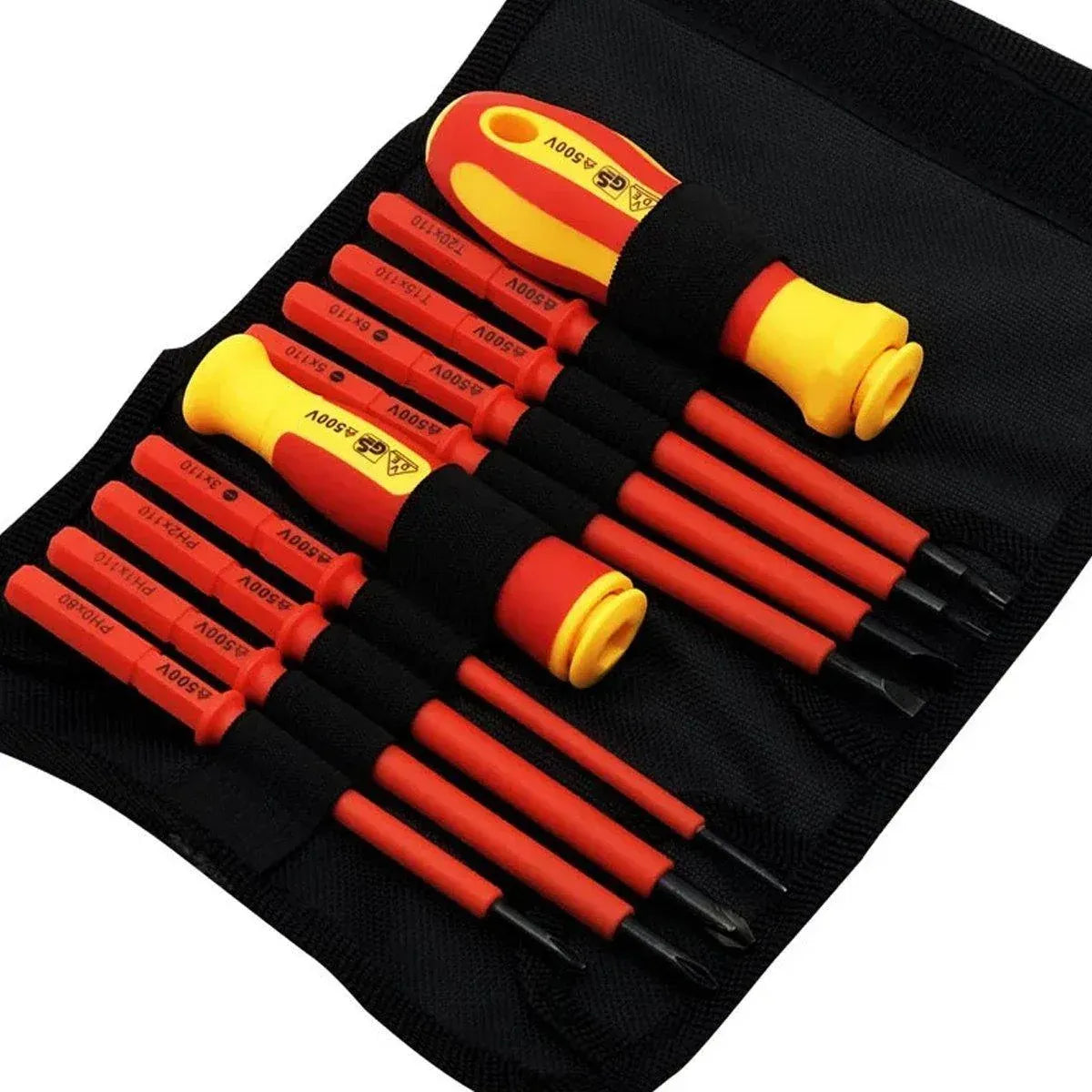 10-Piece Interchangeable Screwdriver Set with Storage Roll
