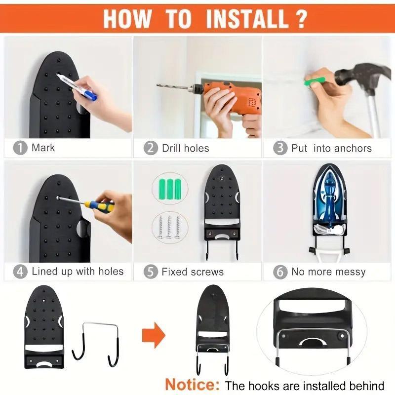 Iron Stand Double Hook Storage Rack Hanging Iron Holder for Home Organisation - Black