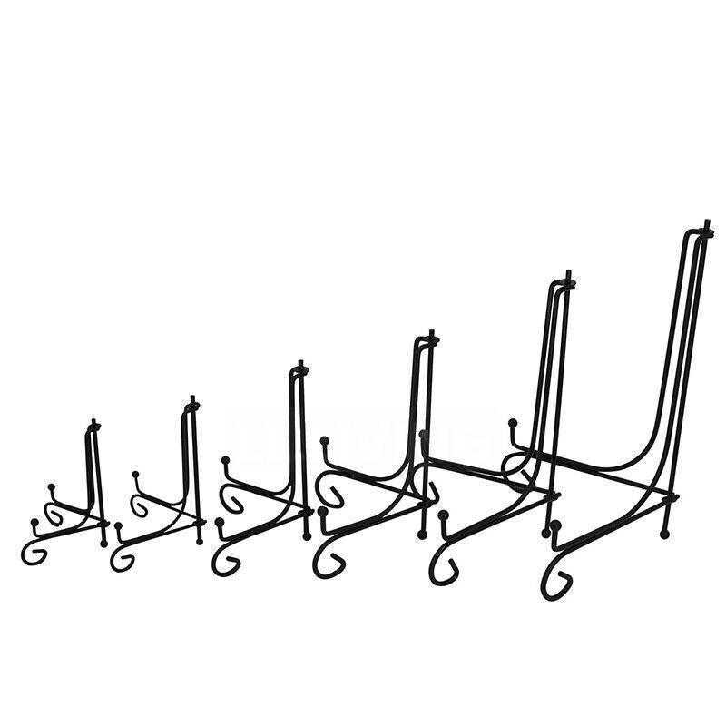Plate Stands Iron Display Easel Photo Picture Bowl Dish Book Holder Frame Black - 7 Inch