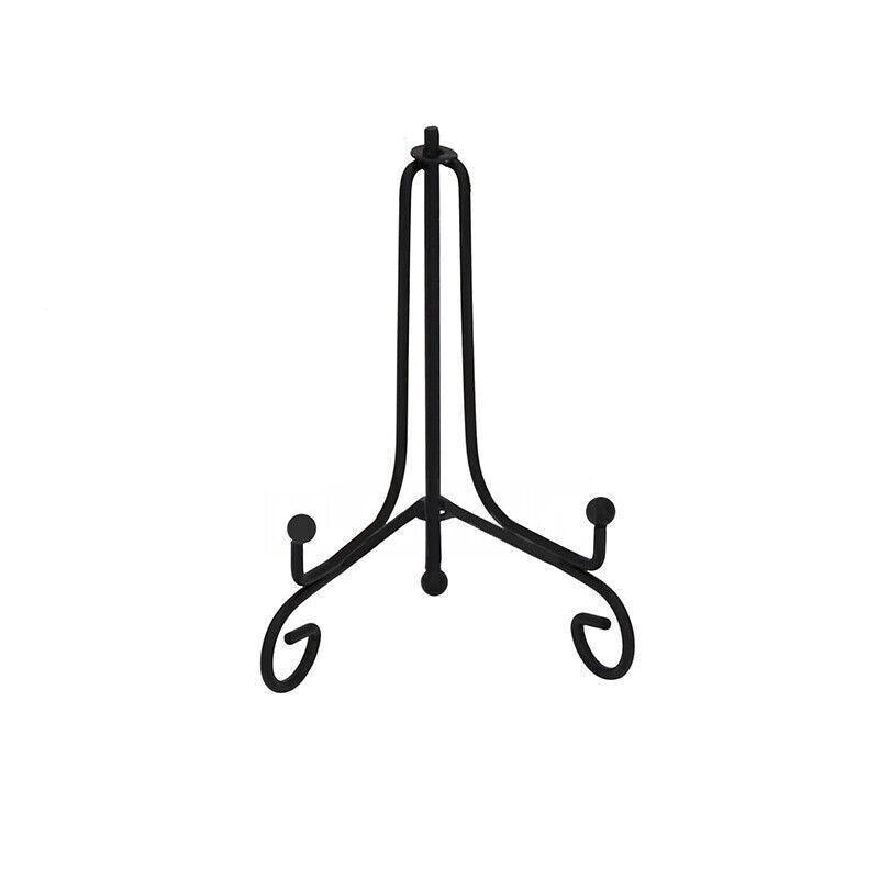 Plate Stands Iron Display Easel Photo Picture Bowl Dish Book Holder Frame Black - 7 Inch