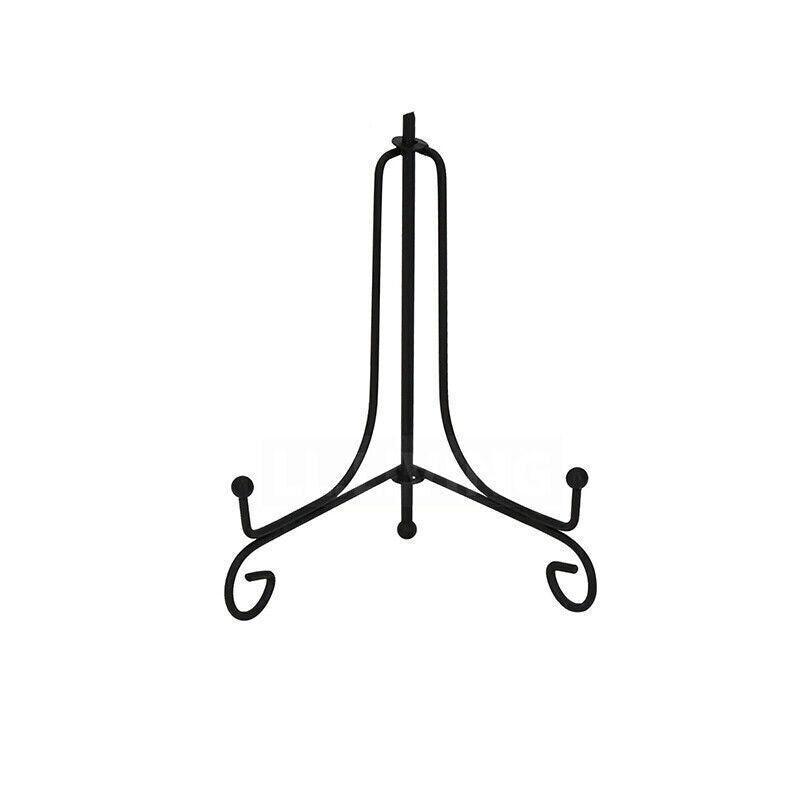 Plate Stands Iron Display Easel Photo Picture Bowl Dish Book Holder Frame Black - 7 Inch