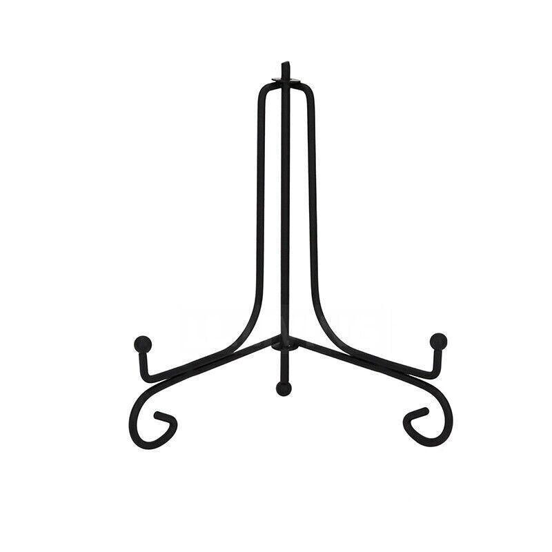 Plate Stands Iron Display Easel Photo Picture Bowl Dish Book Holder Frame Black - 7 Inch