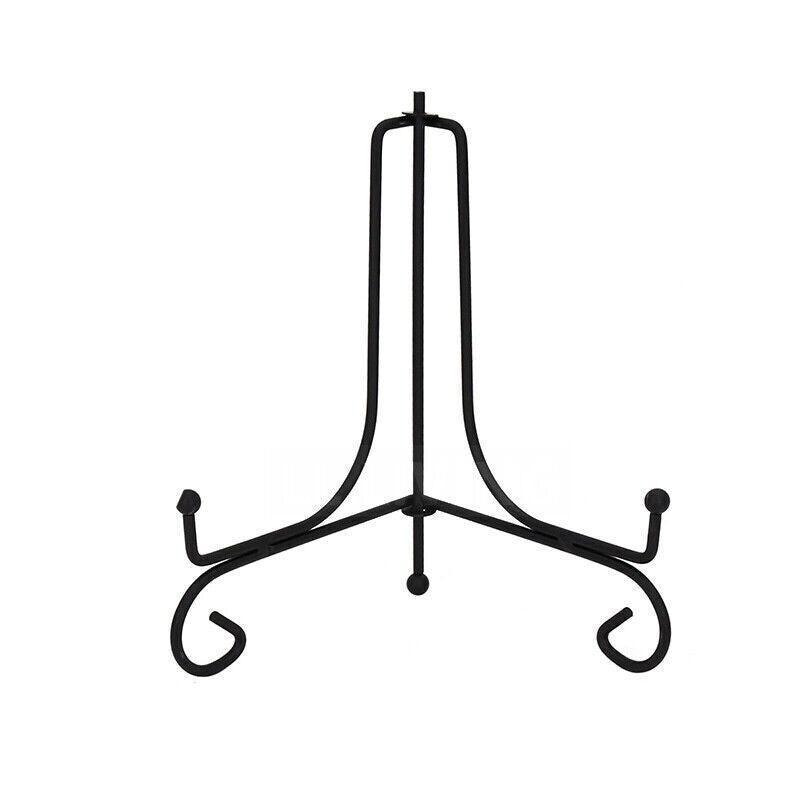 Plate Stands Iron Display Easel Photo Picture Bowl Dish Book Holder Frame Black - 7 Inch