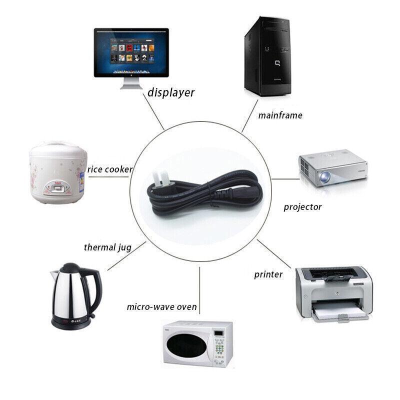 Power Cord Lead Cable 3 Pin Au 250V 10A For Pc Computer Tv Monitor Printer Lcd - 5M