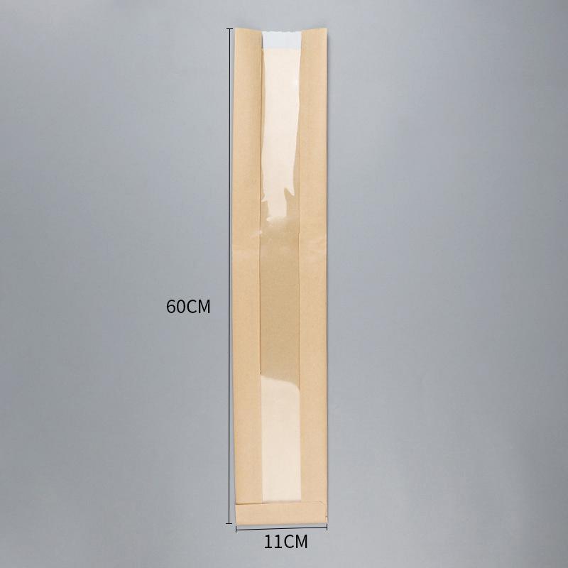 200PCS Transparent Food Greaseproof Bags French Bread Baguette Packaging Pouc - 35X11CM