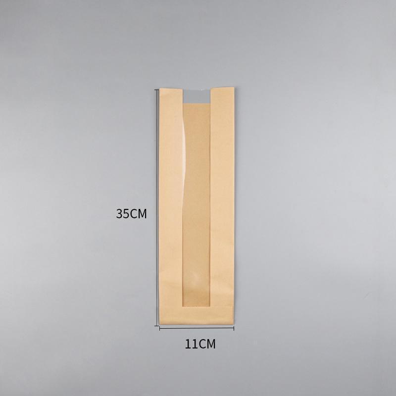 200PCS Transparent Food Greaseproof Bags French Bread Baguette Packaging Pouc - 35X11CM