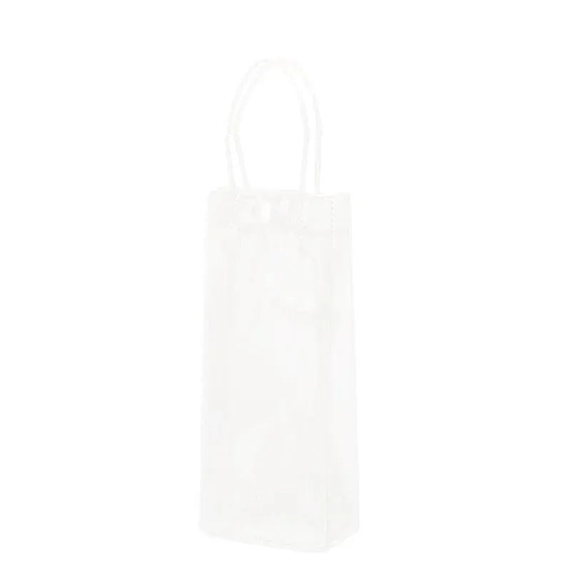 100x PVC Transparent Gift Tote Bag with Snap Button for Packaging - 20*16*8cm