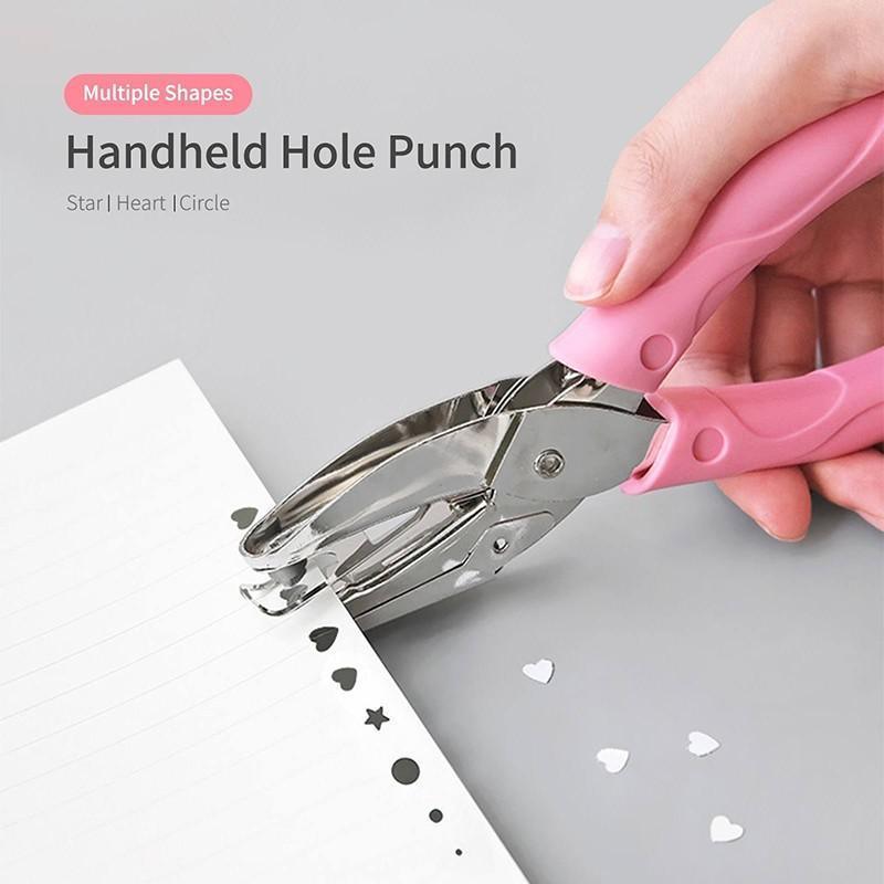 Circle/Heart/Star Shaped Metal Hole Punch Pliers - Paper Hand Puncher - 5.5mm heart