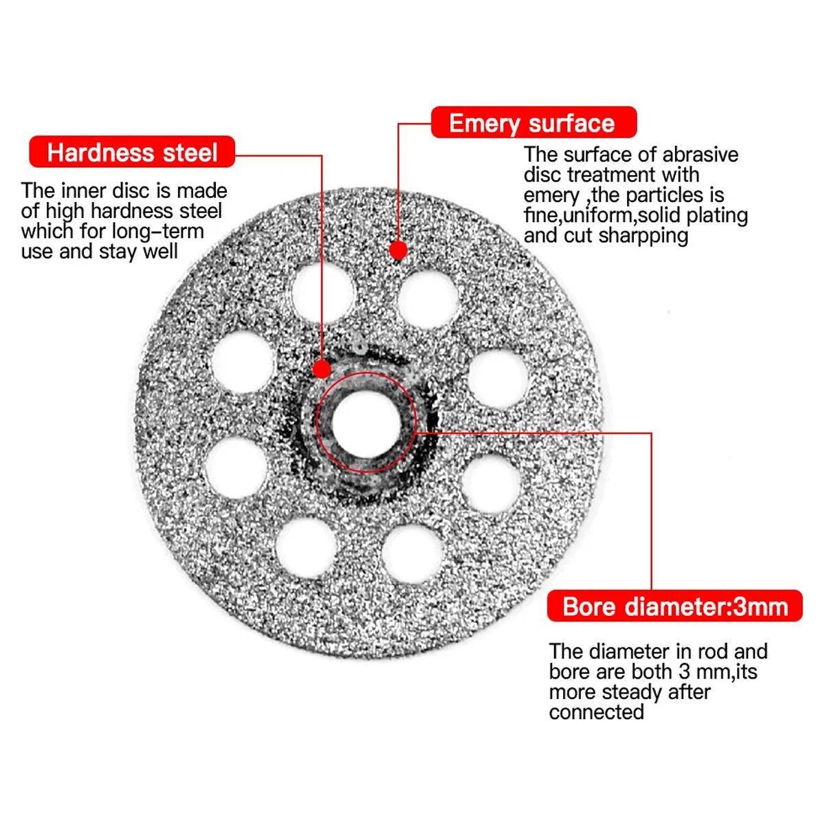 12PCS Diamond Cut Discs Blades Drill Bit Set for Dremel Rotary Tool Multi Use