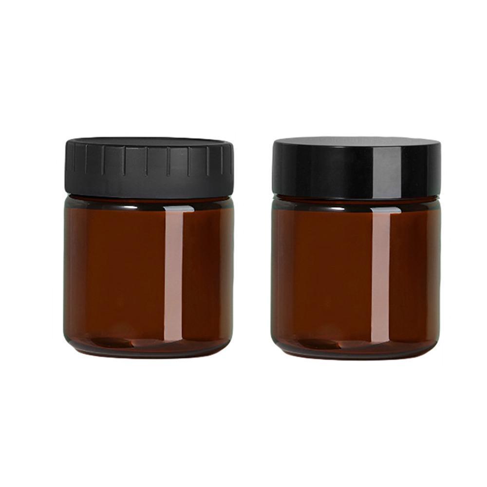 10pcs Brown PET Plastic Wide Mouth Bottles for Storage and Skincare Packaging - Frosted - 120ml