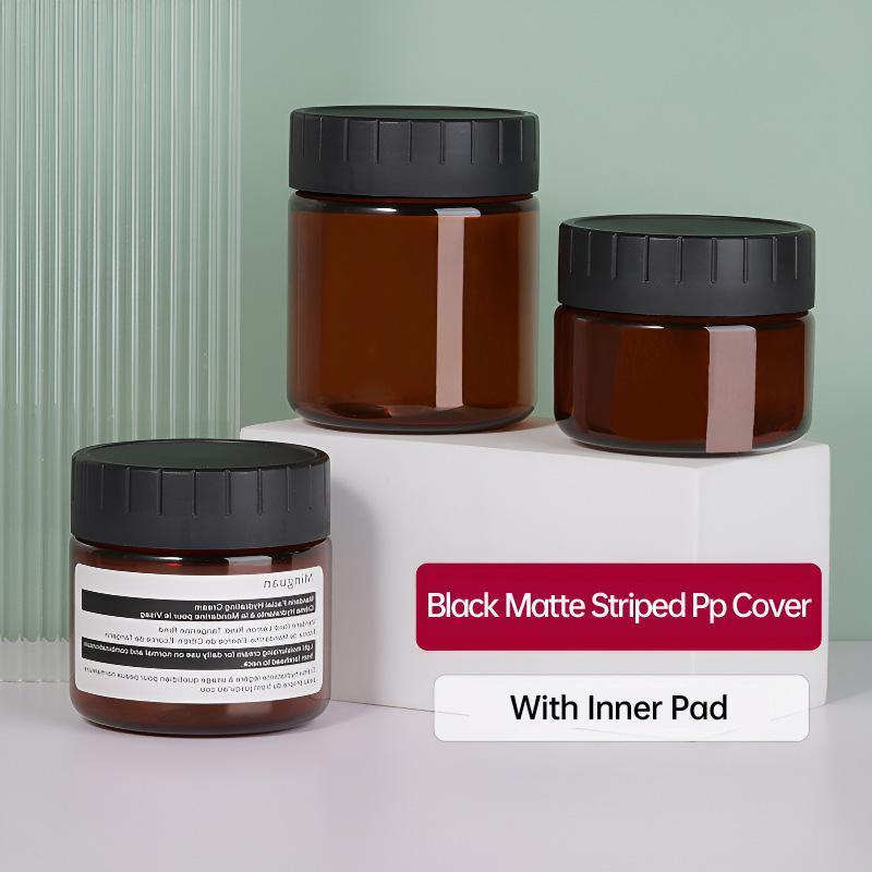 10pcs Brown PET Plastic Wide Mouth Bottles for Storage and Skincare Packaging - Matte - 120ml