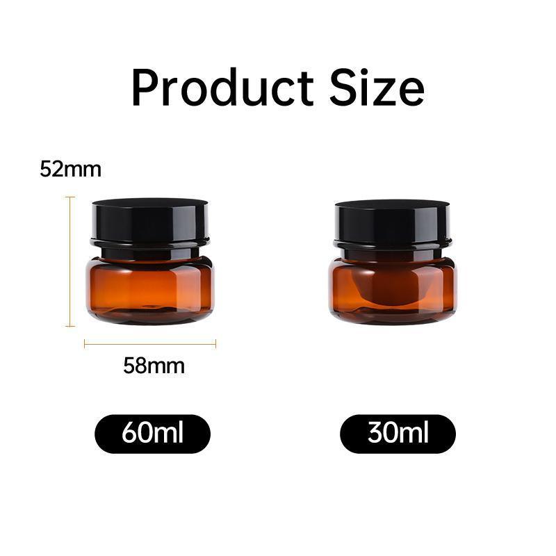 10pcs PET Plastic Cosmetic Bottles Refillable Travel Face Cream Containers - 60ml-Transparent+White-Single
