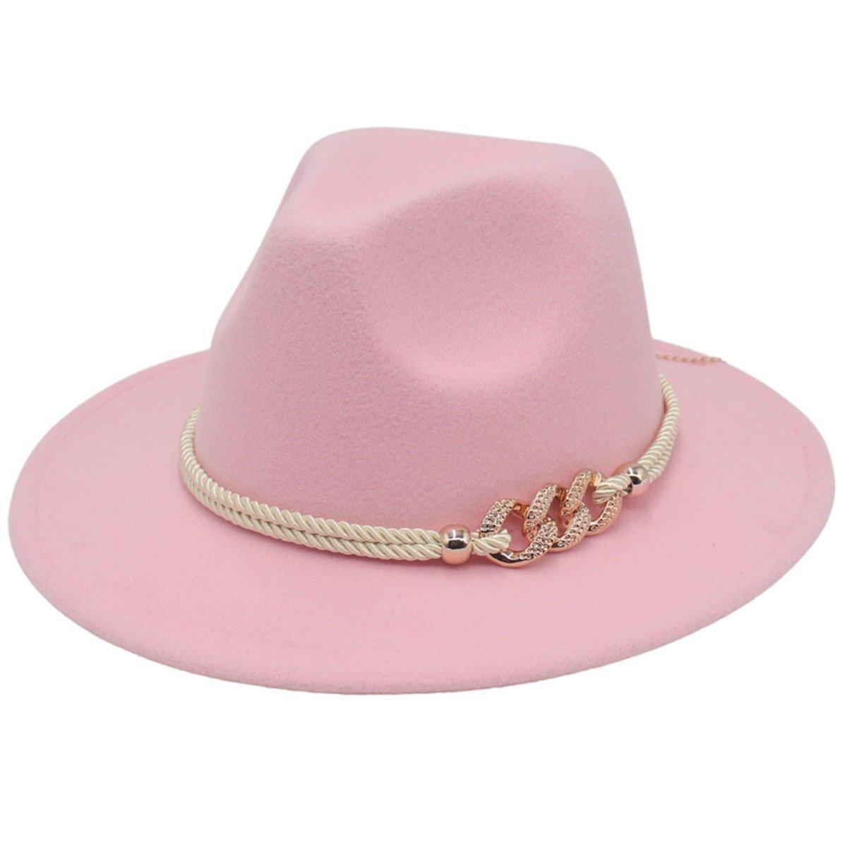 Jazz Hat Autumn Winter Retro Large Brim Hat for Men and Women Stylish Headwear - Black