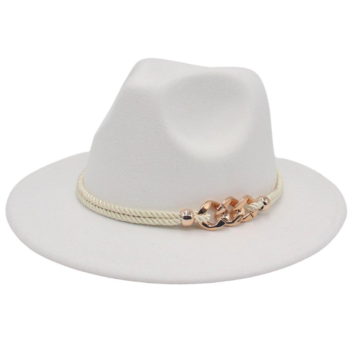 Jazz Hat Autumn Winter Retro Large Brim Hat for Men and Women Stylish Headwear - Black