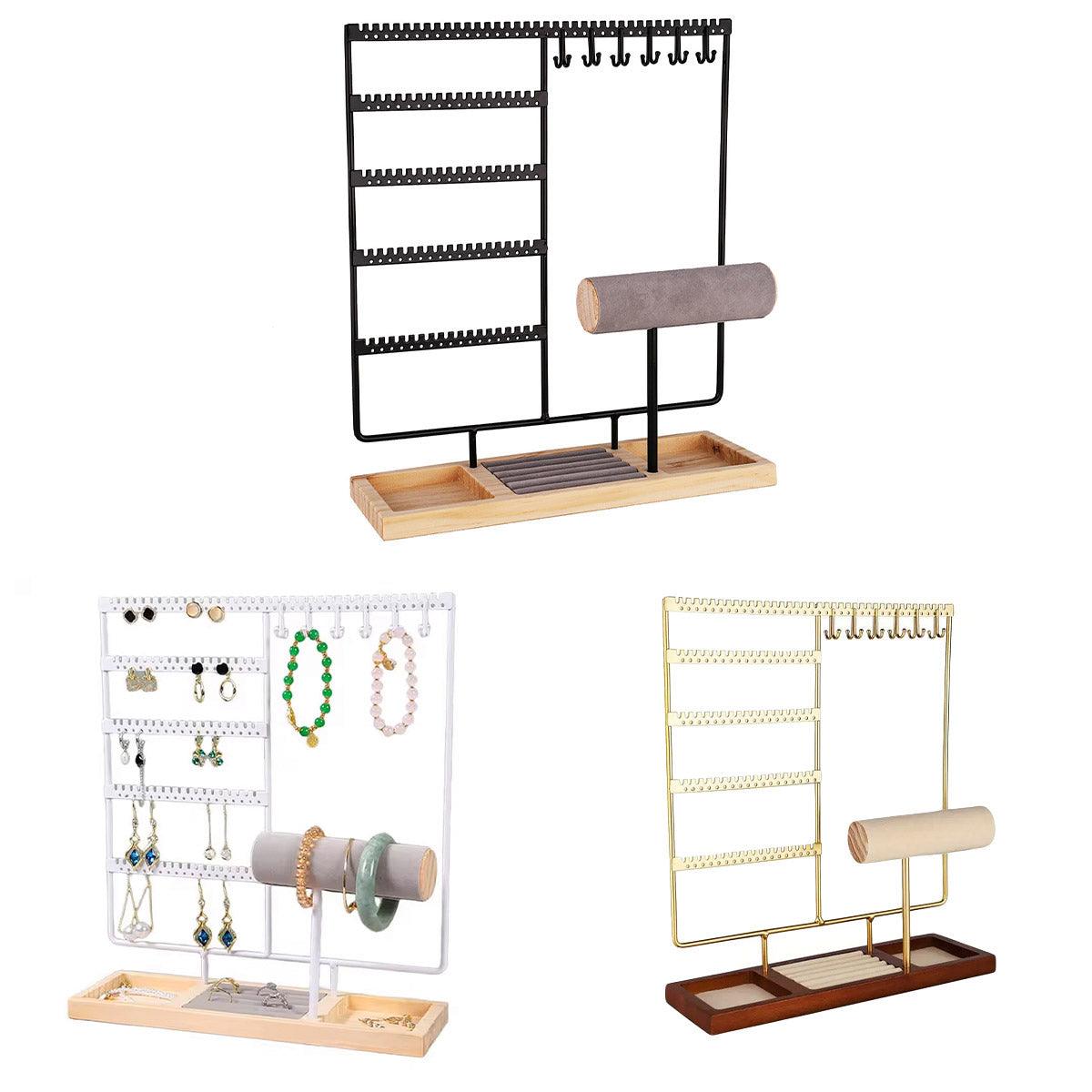Jewelry Display Rack Earrings Organizer Stand for Jewelry Hangers Storage Holder - White