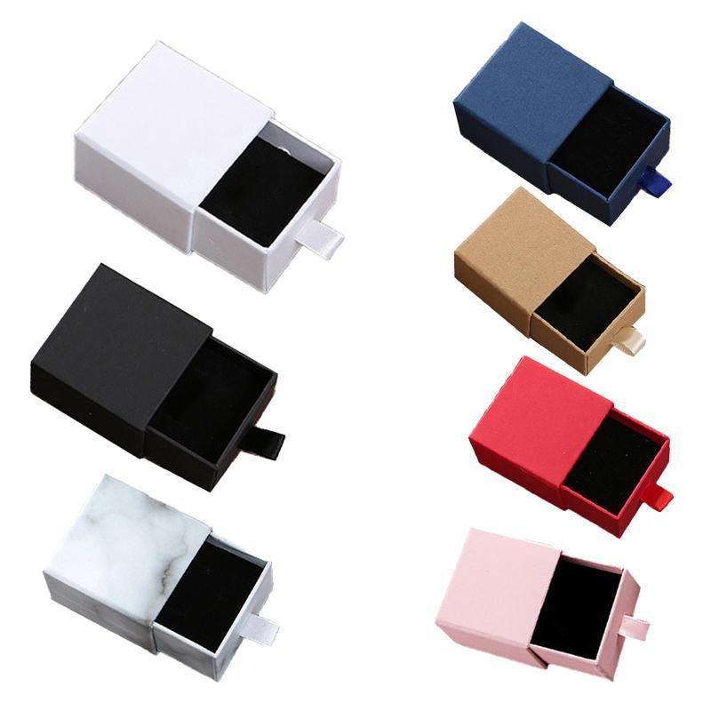Jewellery Gift Box Necklace Ring Bracelet Bangle Earring Cardboard Box 5*5*3.5cm - Black