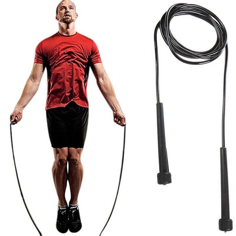 Speed Jump Rope for Boxing MMA Cardio Fitness and Gym Training - Black