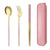 5PC Stainless Steel Portable Cutlery Set -  Fork Spoon for Travel & Picnic - Red