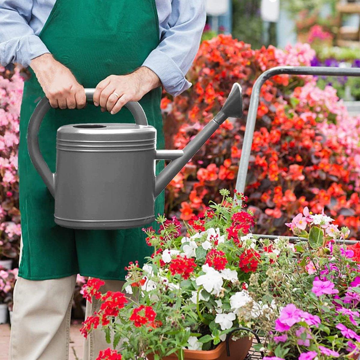 3L Gray Retro Watering Can Long Spout Large Capacity Shower Kettle for Garden
