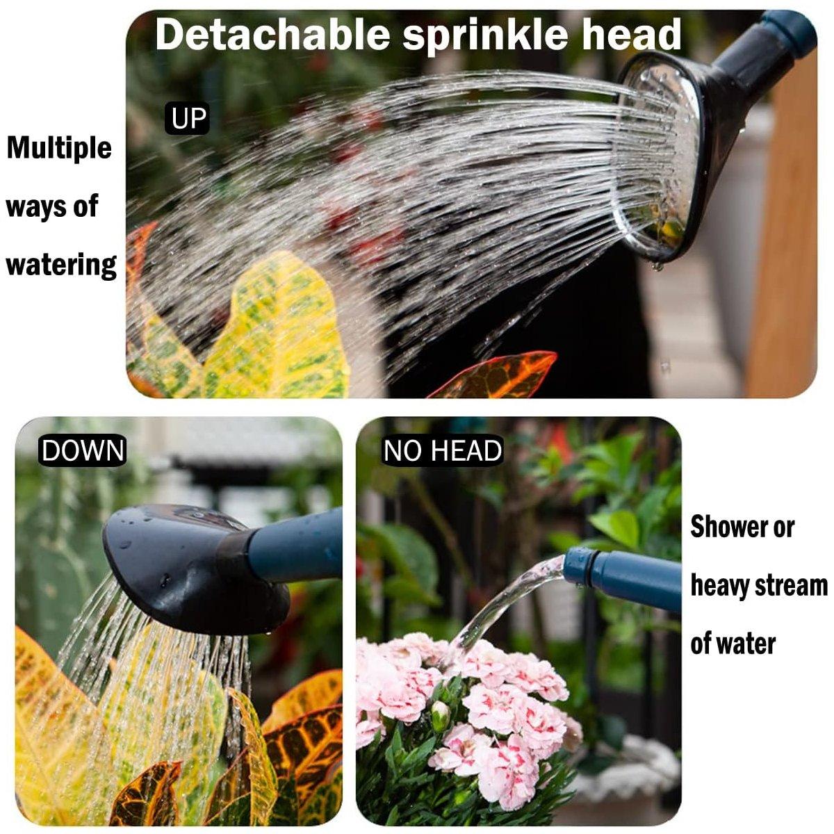 3L Gray Retro Watering Can Long Spout Large Capacity Shower Kettle for Garden