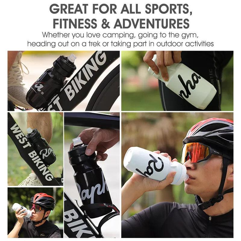610ML Cycling Water Bottle Outdoor Sports Portable Squeeze Bottle Leakproof - Black