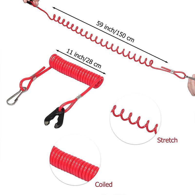 Boat Outboard Engine Motor Kill Stop Switch Emergency Tether Lanyard For Yamaha