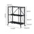 3-Tier Black Foldable Kitchen Storage Rack No-Drill Microwave Oven Shelf Stand