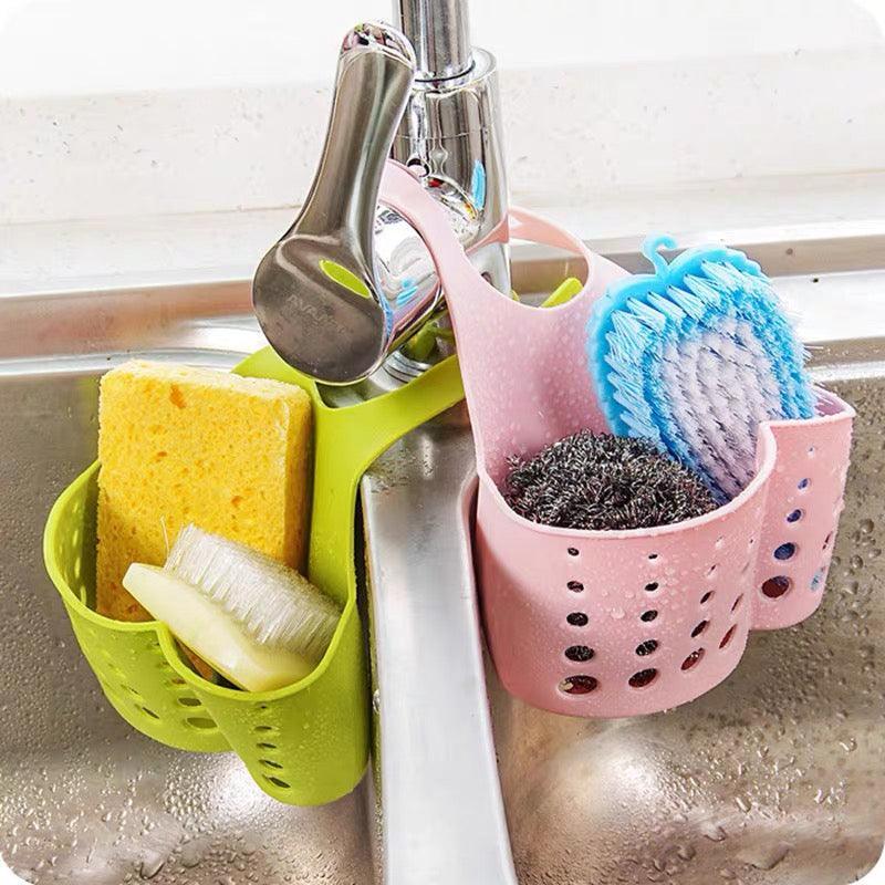 2PCS Kitchen Drain Holder Sponge Sink Storage Rack Basket Organizer Shelf Bathroom - Green