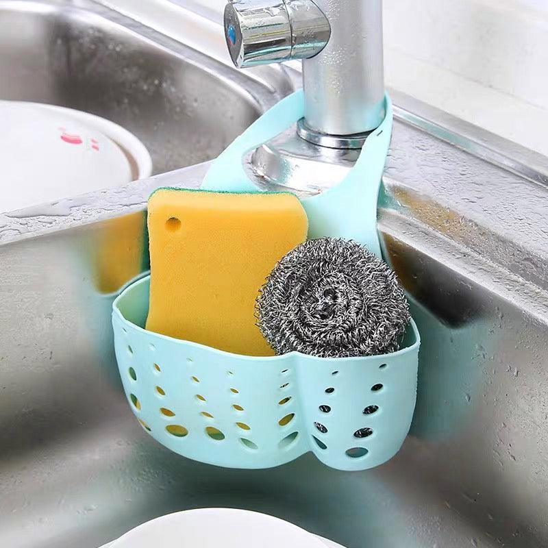 2PCS Kitchen Drain Holder Sponge Sink Storage Rack Basket Organizer Shelf Bathroom - Green