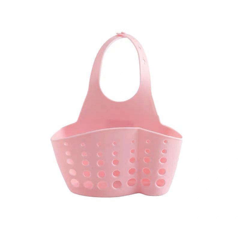 2PCS Kitchen Drain Holder Sponge Sink Storage Rack Basket Organizer Shelf Bathroom - Pink