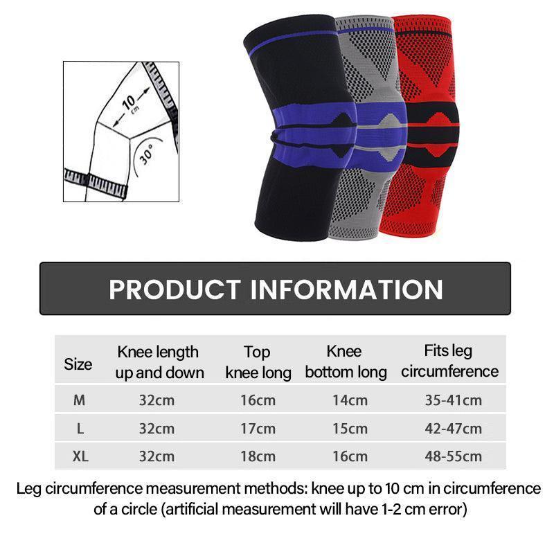 Knee Support Pads Brace Protector Full Gel Sports Joint Medial Gym Patella Strap Red - L
