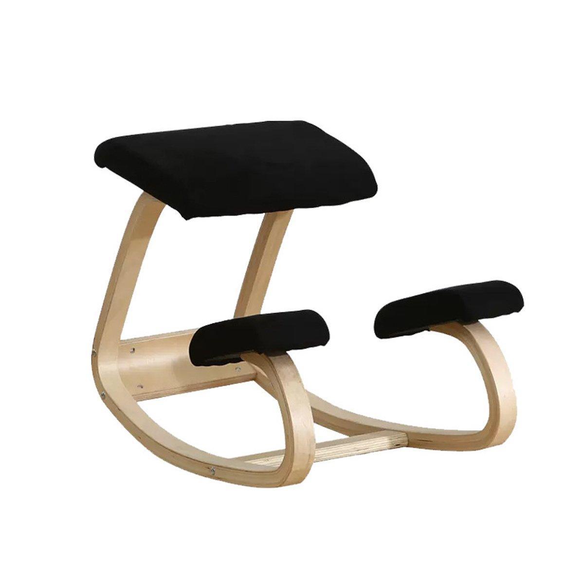 Ergonomic Kneeling Chair Rocking Office Desk Stool Upright Posture Support Seat - Wine Red