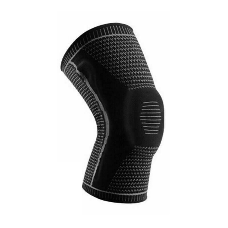 Black Knee Brace Knee Compression Sleeve Professional Sports Silicone Knee Support - M