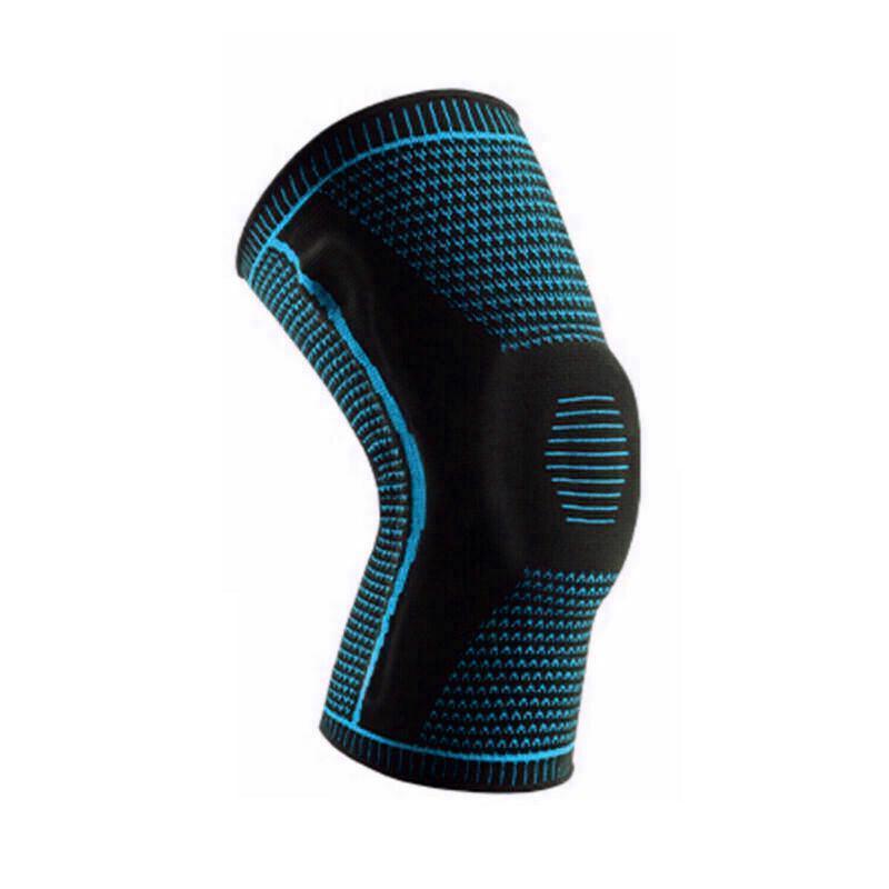 Blue Knee Brace Knee Compression Sleeve Professional Sports Silicone Knee Support - L