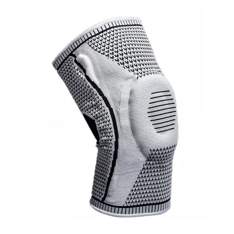 Grey Knee Brace Knee Compression Sleeve Professional Sports Silicone Knee Support - L