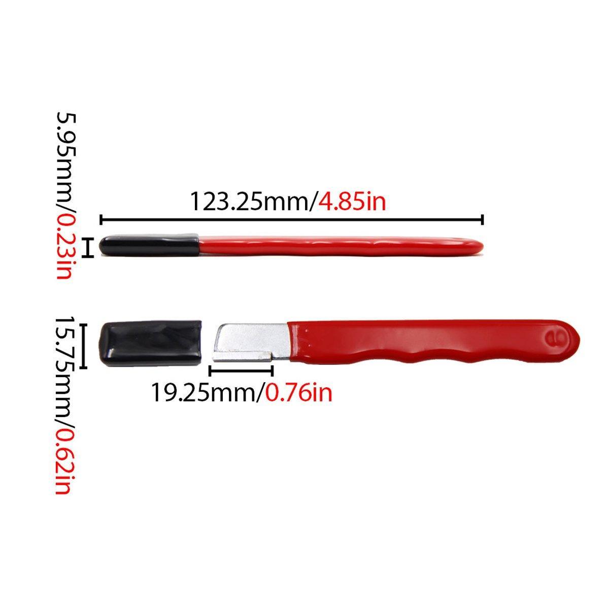 5pcs Handheld Garden Tool Knife Sharpener Quick Pocket Blade Carbide Sharpener - Red