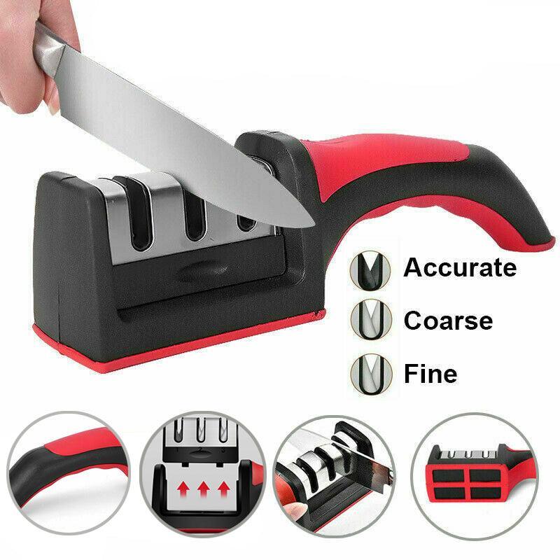Au Knife Sharpener 3 Stage Kitchen Diamond Sharp Knives Scissor Sharpening Tool