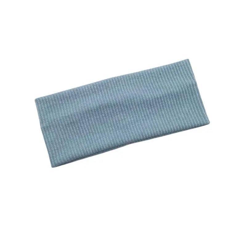 Women Headband Solid Wide Turban Knitted Cotton Hairband Girls Elastic Hair Band - Navy